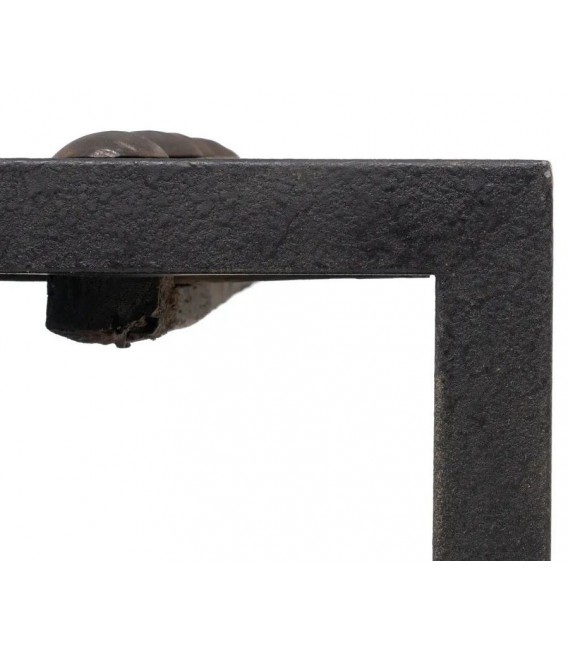 Mesa centro industrial madera olmo reciclado y hierro en negro 3
