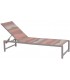 Tumbona exterior acero topo con textil multicolor reclinable