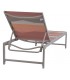 Tumbona exterior acero topo con textil multicolor reclinable 3