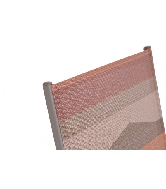 Tumbona exterior acero topo con textil multicolor reclinable 5