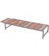 Tumbona exterior acero topo con textil multicolor reclinable 4