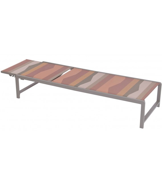 Tumbona exterior acero topo con textil multicolor reclinable 4