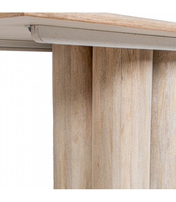 Mesa de centro madera de mango natural rectangular estilo boho 4