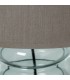 Lámpara  sobremesa vidrio azul pantalla lino beige contemporáneo 1