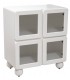 Taquillón blanco de 4 puertas con cristal estilo contemporáneo