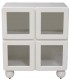 Taquillón blanco de 4 puertas con cristal estilo contemporáneo 1