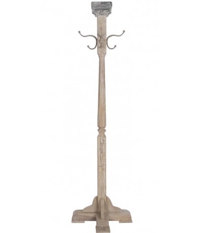 Perchero de pie madera de teca colgadores de metal estilo colonial 1