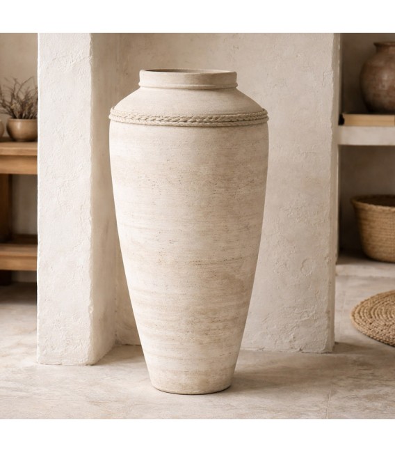 JARRÓN 55 Ø X 120 KEOLAN TERRACOTA EN COLOR CREMA