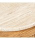 Mueble de TV de madera de roble y mármol estilo boho dos puertas 3