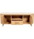 Mueble de TV de madera de roble y mármol estilo boho dos puertas 6