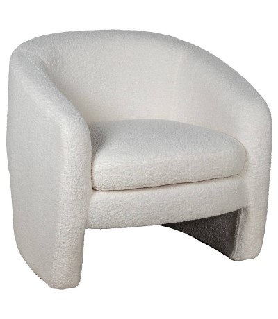 Butaca tapizada en tela blanca estilo contemporáneo compacta