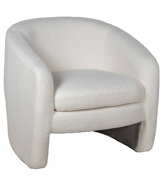 Butaca tapizada en tela blanca estilo contemporáneo compacta