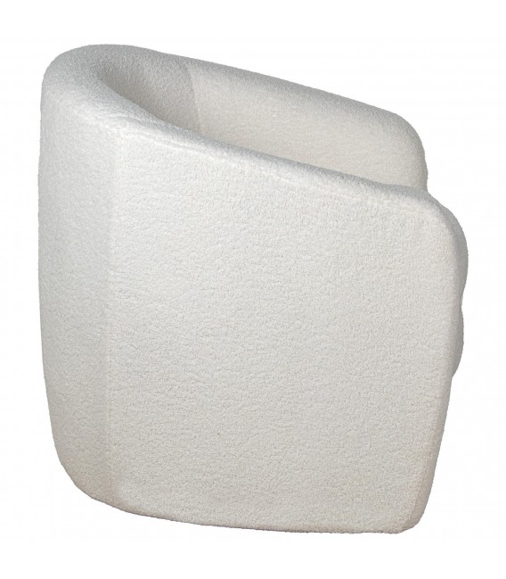 Butaca tapizada en tela blanca estilo contemporáneo compacta 2