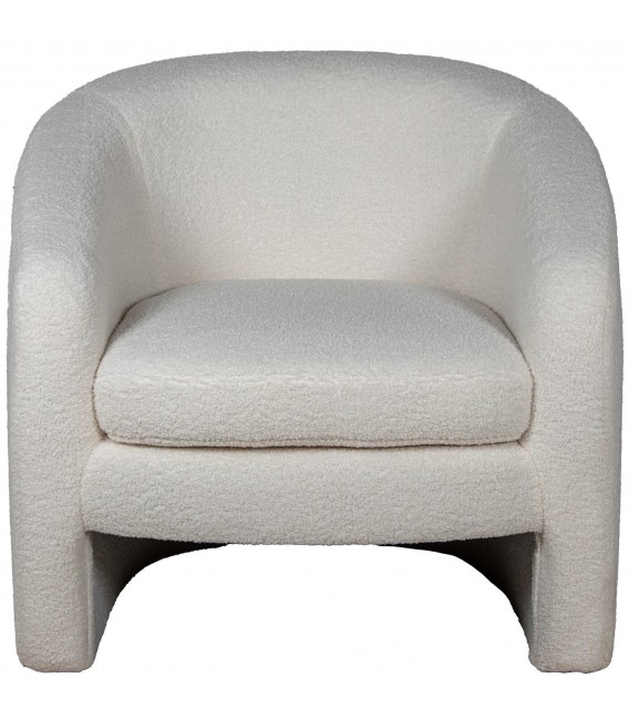 Butaca tapizada en tela blanca estilo contemporáneo compacta 1