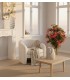 Butaca tapizada en tela blanca estilo contemporáneo compacta mdmhogar