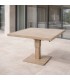 Mesa de centro exterior aluminio imitación madera estilo boho mdmhogar