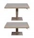 Mesa de centro exterior aluminio imitación madera estilo boho 2