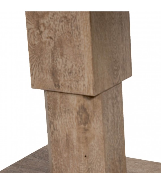 Mesa de centro exterior aluminio imitación madera estilo boho 4