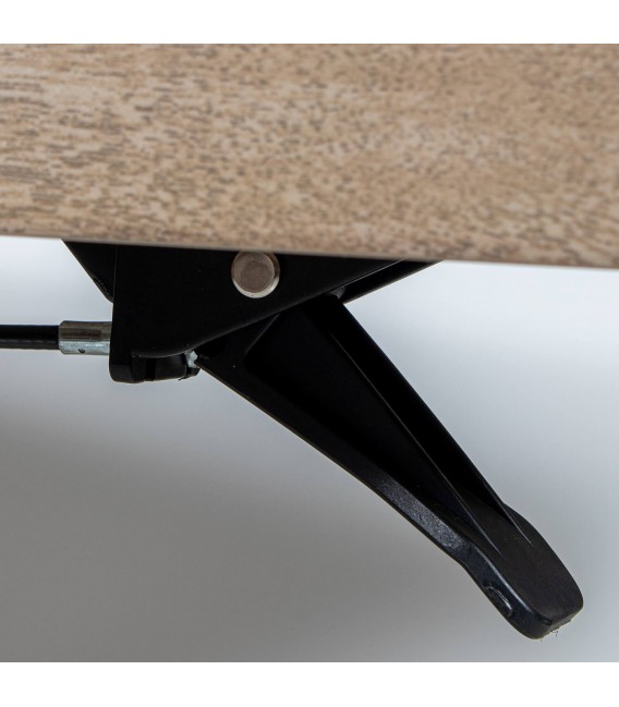 Mesa de centro exterior aluminio imitación madera estilo boho 6