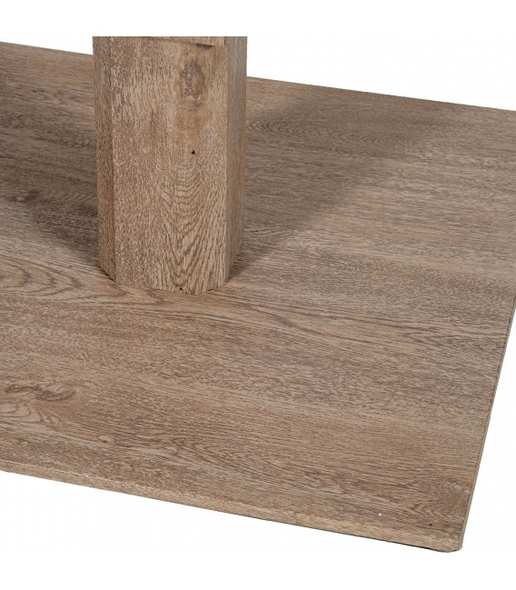 Mesa de centro exterior aluminio imitación madera estilo boho 7