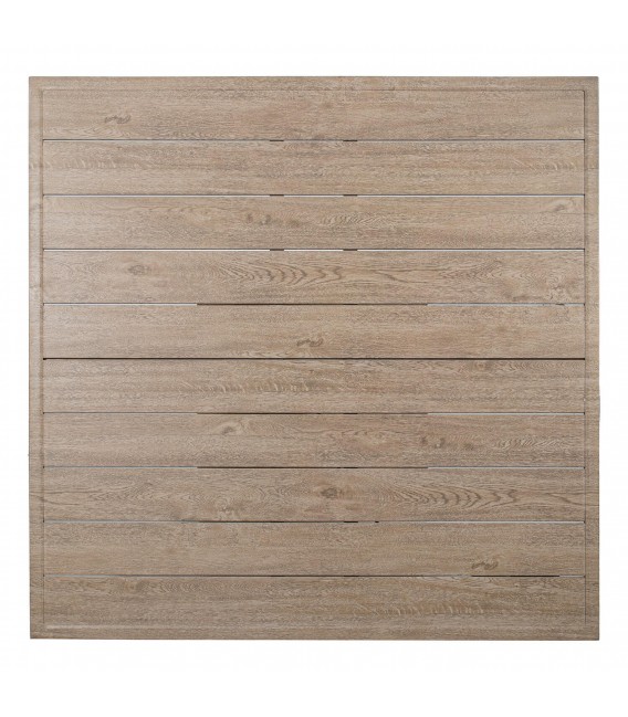 Mesa de centro exterior aluminio imitación madera estilo boho 3