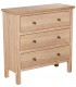 Cómoda madera nogal claro tres cajones estilo boho artesanal 1