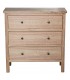 Cómoda madera nogal claro tres cajones estilo boho artesanal