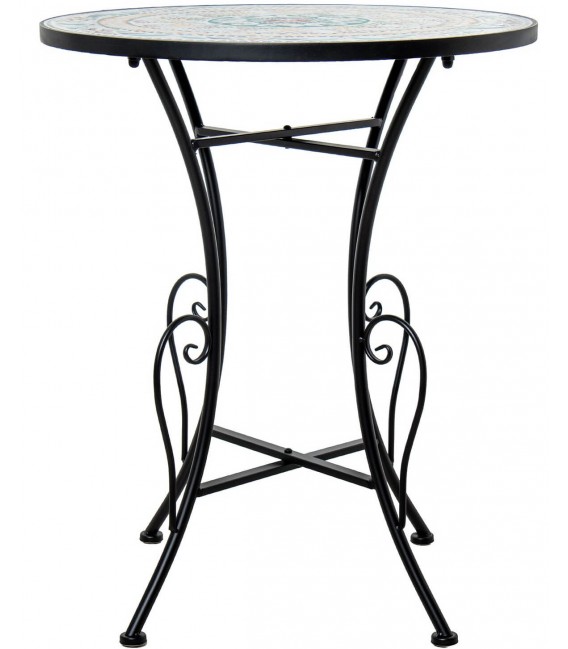 Set mesa y 2 sillas plegables metal cerámica estilo art deco 3
