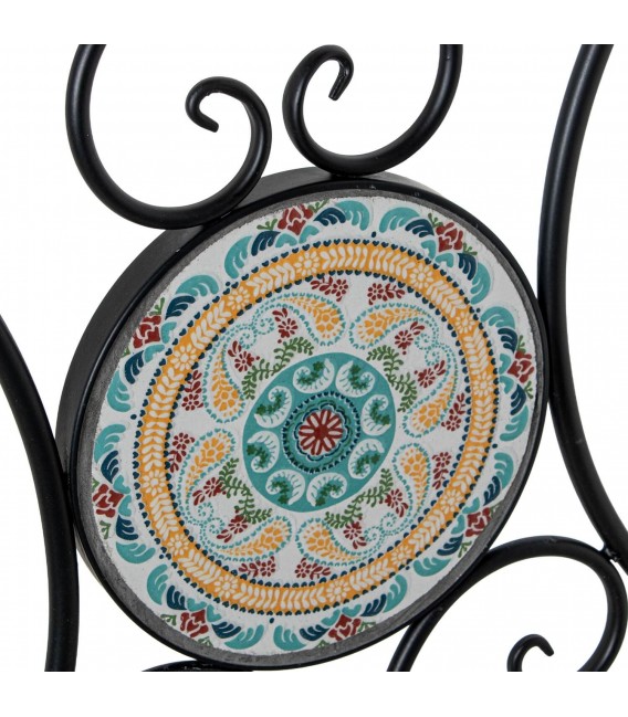 Set mesa y 2 sillas plegables metal cerámica estilo art deco 7