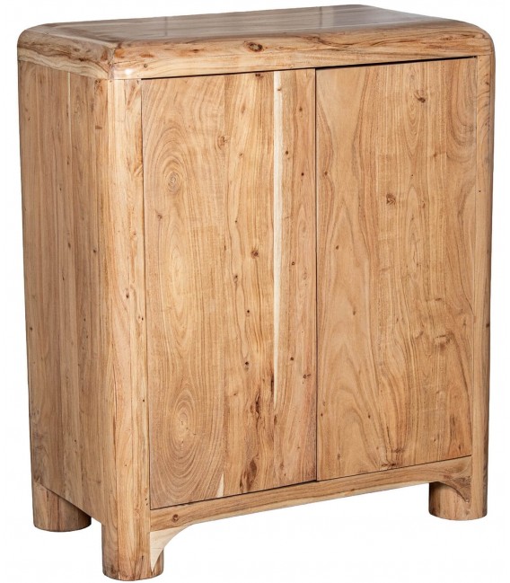 Taquillon madera acacia 2 puertas estilo boho natural artesanal