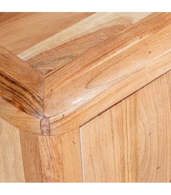 Taquillon madera acacia 2 puertas estilo boho natural artesanal 6