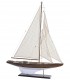 Velero decorativo madera y tela estilo mediterráneo artesanal
