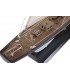 Velero decorativo madera y tela estilo mediterráneo artesanal 1