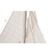 Velero decorativo madera y tela estilo mediterráneo artesanal 3