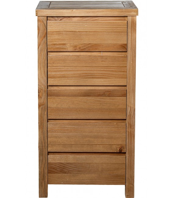 Sinfonier madera maciza pino cinco cajones estilo boho natural 1