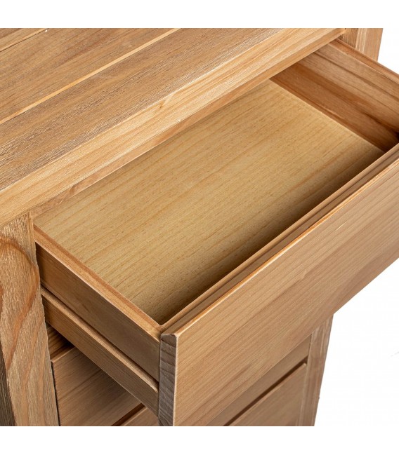 Sinfonier madera maciza pino cinco cajones estilo boho natural 3