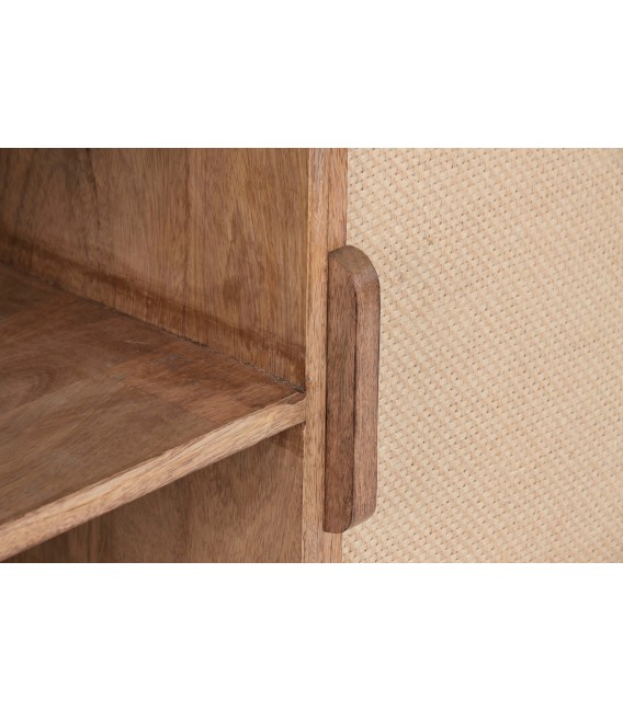 Mueble de TV madera mango y yute estilo boho natural elegante 3