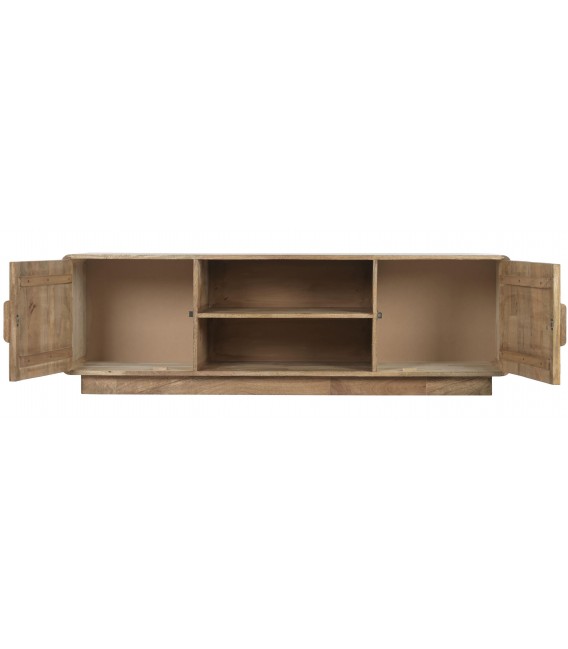 Mueble de TV madera mango y yute estilo boho natural elegante 2
