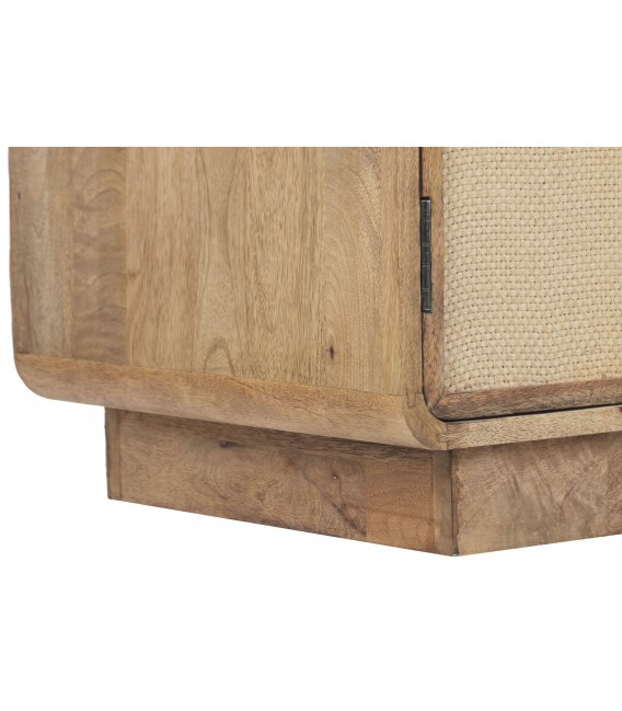 Mueble de TV madera mango y yute estilo boho natural elegante 8