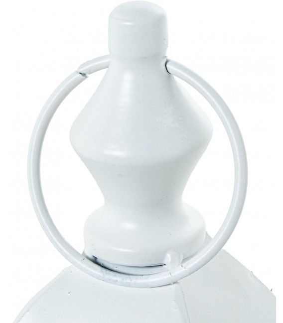 Set 2 faroles madera y metal blanco estilo ibicenco decorativo 2