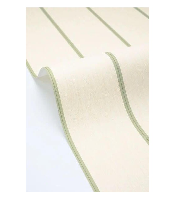Papel pintado vinilico rayas beige y verde estilo moderno lavable 2