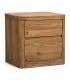 Mesita noche madera maciza de pino reciclado 2 cajones estilo boho