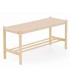 Banco pie cama madera fresno natural cuerda trenzada estilo boho