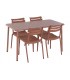 Set mesa 4 sillas apilables exterior polipropileno y metal  terracota 1