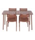 Set mesa 4 sillas apilables exterior polipropileno y metal  terracota 2