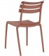 Set mesa 4 sillas apilables exterior polipropileno y metal  terracota 5