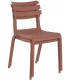 Set mesa 4 sillas apilables exterior polipropileno y metal  terracota 4