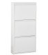 Zapatero metal blanco estrecho 3 puertas estilo moderno compacto