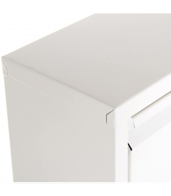 Zapatero metal blanco estrecho 3 puertas estilo moderno compacto 3