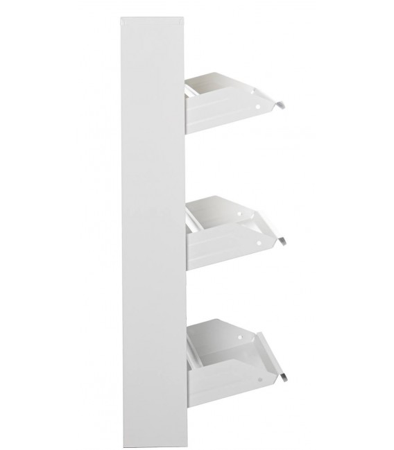 Zapatero metal blanco estrecho 3 puertas estilo moderno compacto 2